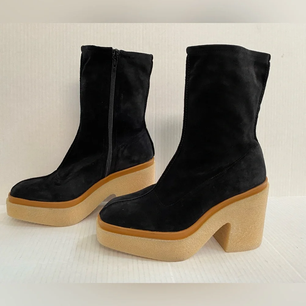New Free People Gigi Suede Platform Boot Size 9 EU 39 - Picture 3 of 6